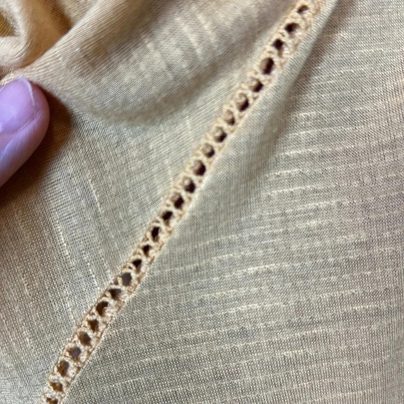 American Rag cie long sleeve raglan v-neck flounce front tie elastic XS - S - Picture 4 of 10